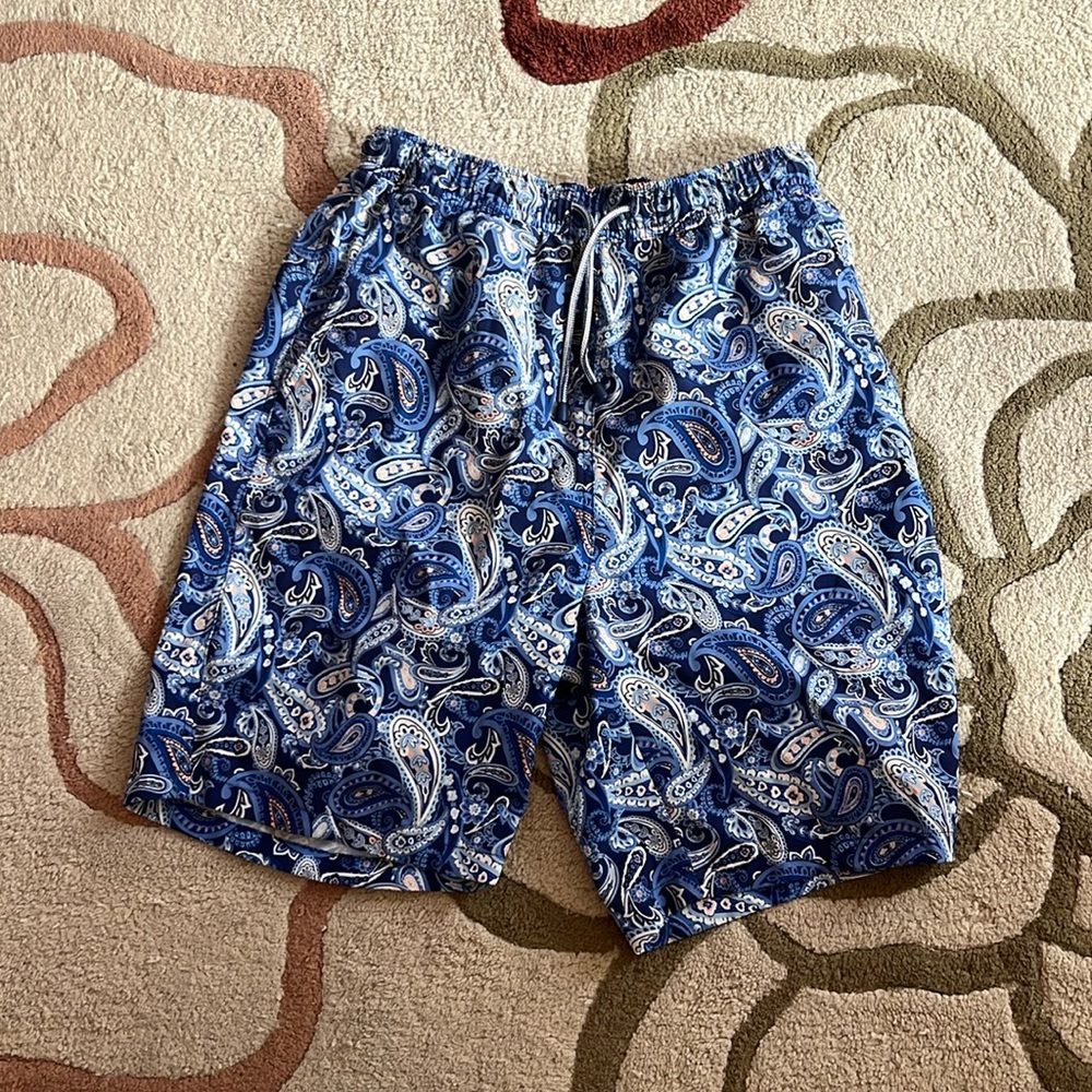 peter millar blue swim trunks